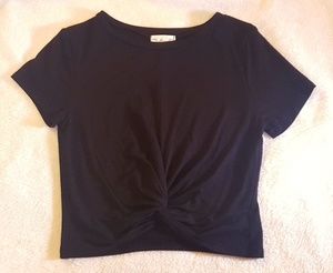 Crew Neck Knot Crop Top